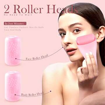 Ice Roller for Face, Face All Skin Types, Facial Care Tool to Relief Eye Puffiness, Migraine Pain, Minor Injury, Wrinkle, Women's Gift