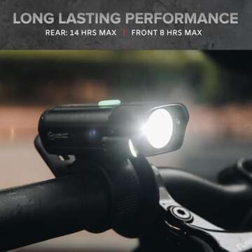 BX-300 Rechargeable Bike Light Set - Powerful Front and Back Lights, Bicycle Accessories for Night Riding, Cycling Safety Best Headlight with USB Tail Rear for Adults Kids Men Women Road Mountain