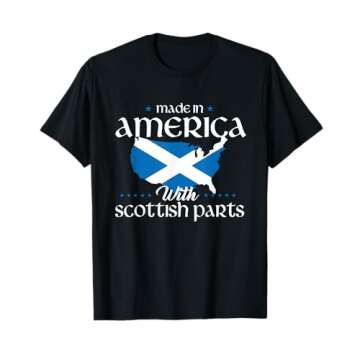 Made In America With Scottish Parts Scotland Pride Heritage T-Shirt