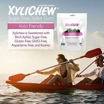 Xylichew 100% Xylitol Chewing Gum - Non GMO, Non Aspartame, Gluten Free, and Sugar Free Gum - Natural Oral Care, Relieves Bad Breath and Dry Mouth - Licorice, 50 Count