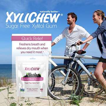 Xylichew 100% Xylitol Chewing Gum - Non GMO, Non Aspartame, Gluten Free, and Sugar Free Gum - Natural Oral Care, Relieves Bad Breath and Dry Mouth - Licorice, 50 Count