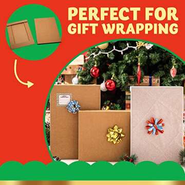 JOYIN 12PCS Christmas Shirt Gift Boxes with Lids for Presents, 14.25" x 9.5" x 1.8" Brown Kraft Clothes Gifts Wrap Boxes with Tissue Paper for Sweater, Robe, Xmas, Holidays, Father's Day, Birthdays