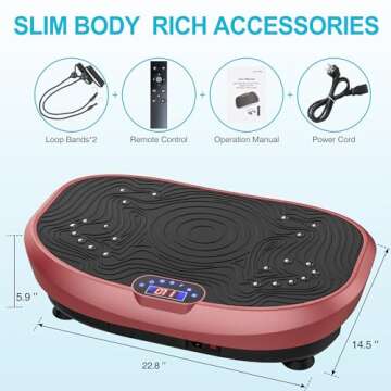 AXV Vibration Plate Exercise Machine Whole Body Workout Music Vibrate Fitness Platform Lymphatic Drainage Machine for Weight Loss Shaping Toning Wellness Home Gyms Workout