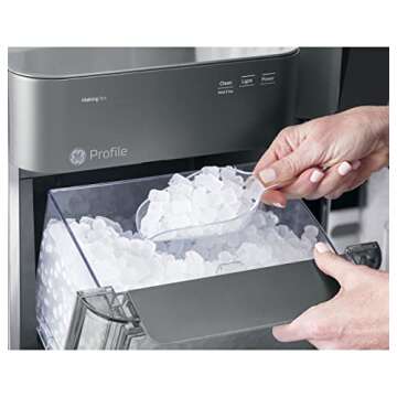 GE Profile Opal 2.0 | Countertop Nugget Ice Maker | Ice Machine with WiFi Connectivity | Smart Home Kitchen Essentials | Stainless Steel (Renewed)