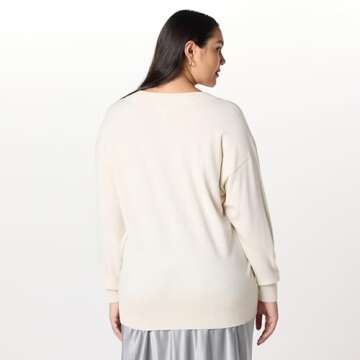 Chic Whisper White V-Neck Sweater for Women