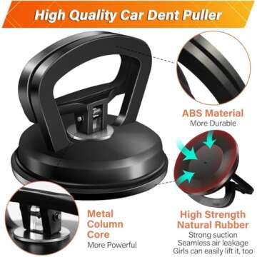 Tiantanghu Dent Puller,3 Pack Car Dent Puller Car Dent Removal Kit Suction Cup Dent Puller Dent Remover Tool and Dent Repair Kit Handle Lifter for Cars Body,Glass,Screen,Objects Moving (Black+Orange)