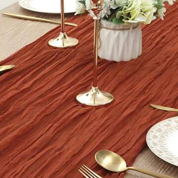 Fall Thanksgiving Table Runner 120 Inch - Terracotta