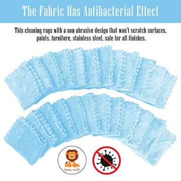 24 Pack Kitchen Dishcloths - Does Not Shed Fluff - Reusable Dish Towels, Dish cloths, Super Absorbent Coral Fleece Cleaning Cloths, Nonstick Oil Washable Fast Drying, 7 x 9 Inch (Aquamarine)