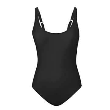 American Trends Womens Swimsuits One Piece Tummy Control Bathing Suit for Women Sexy Slimming Swimsuit Black S