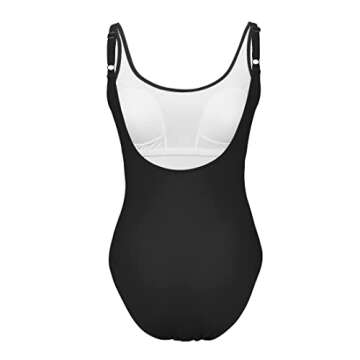 American Trends Womens Swimsuits One Piece Tummy Control Bathing Suit for Women Sexy Slimming Swimsuit Black S