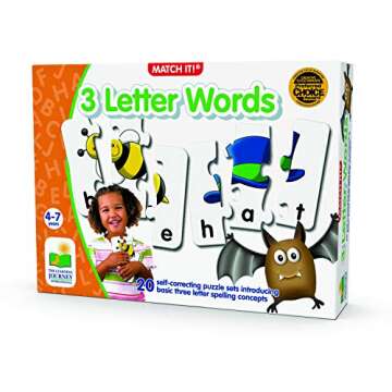 The Learning Journey: Match It! - 3 Letter Words -Spelling Puzzles for Kids Ages 3-5, Learn to Read With Preschool Learning Materials and Learning Games - Award Winning Educational Toys