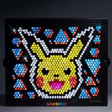 Lite Brite Super Bright HD, Pokemon Edition - Creative Retro Light-Up Screen – Educational Play for Children, Enhances Creativity, Gift for Boys and Girls Ages 6+