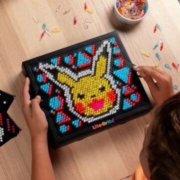 Lite Brite Super Bright HD, Pokemon Edition - Creative Retro Light-Up Screen – Educational Play for Children, Enhances Creativity, Gift for Boys and Girls Ages 6+