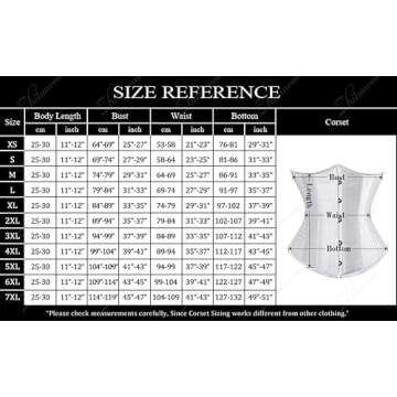 Women's Plus Size Underbust Corset Bustier Top Waist Training Cincher Corsets X-Small Black