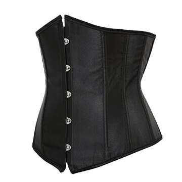 Women's Plus Size Underbust Corset Bustier Top Waist Training Cincher Corsets X-Small Black