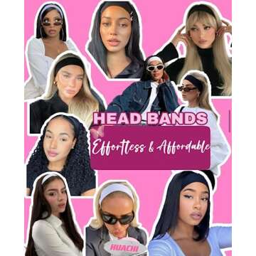 Headbands for Women 16 Pack Elastic Hair Bands for Women' Hair Non Slip Soft Cloth Fabric Sweat Headbands Yoga Running Sport Hair Accessories, Black White Gray Women Headbands