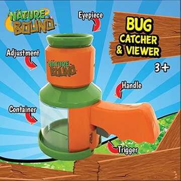 Nature Bound Bug Catcher and Viewer for Outdoor Exploration of Insects - Includes Handy Trigger Design - for Boys and Girls Medium