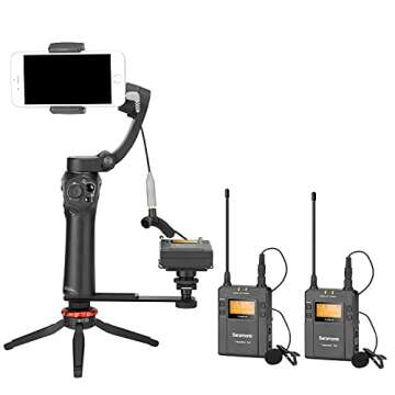 Lavalier Wireless Microphone System for News Gathering Vlog, Saramonic 96-Channel UHF Lapel Mic for Interview Podcast DSLR & Camcorder Video Sony RX0 YouTube Facebook Livestream