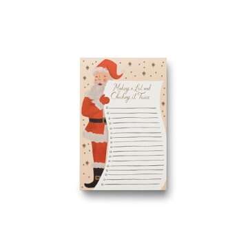 RIFLE PAPER CO. Santa's List Notepad & Mistletoe Gel Pen Set Bundle, Christmas Holiday Note Pad for To-Do Lists, Notes, and Diary Entries, Stationery Supply Gifts for Family and Friends