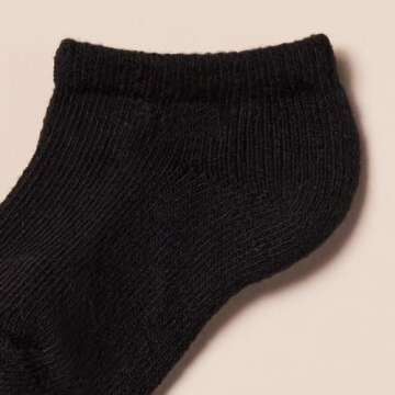 Amazon Essentials Unisex Kids' Cotton Low Cut Sock, 14 Pairs, Black, Small