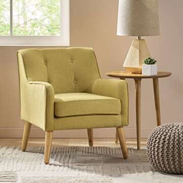 Christopher Knight Home Felicity Mid-Century Fabric Arm Chair, Wasabi