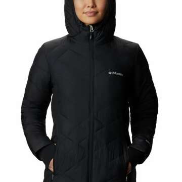 Columbia Women's Heavenly Long Hooded Jacket, Black, Medium