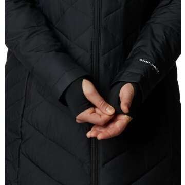 Columbia Women's Heavenly Long Hooded Jacket, Black, Medium