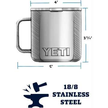 YETI 14 oz Mug - Insulated Stainless Steel Travel Mug