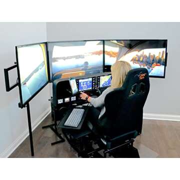 Volair Sim Universal Flight or Racing Simulation Cockpit Chassis with Triple Monitor Mounts