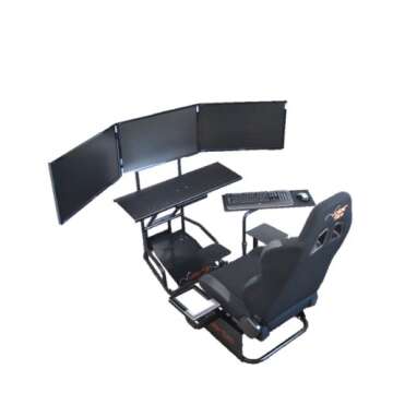 Volair Sim Universal Flight or Racing Simulation Cockpit Chassis with Triple Monitor Mounts