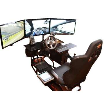 Volair Sim Universal Flight or Racing Simulation Cockpit Chassis with Triple Monitor Mounts