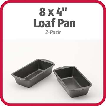 GoodCook Set of 2 Medium Non-Stick 8” x 4” Bread Loaf Pans – Loaf Bread Pan for Baking, Steel Bread Baking Supplies, Baking Pans for Meatloaf, Breads, Cakes, Brownies, Lasagnas, Casseroles