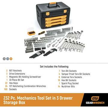 GEARWRENCH 232 Piece Mechanics Tool Set