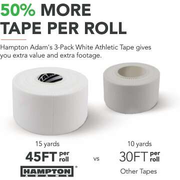 Hampton Adams Athletic Sports Tape 3-Pack