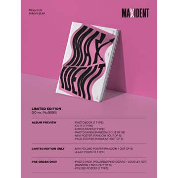 JYP Entertainment Stray Kids - MAXIDENT [GO ver.(Limited Edition)] Album+Pre-Order Benefit (DK1022),Pink