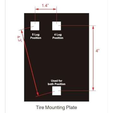 MaxxHaul 50214 Spare Tire Carrier Mount for Utility Boat Trailer Bracket Holds 4 Lugs (4 on 4" Bolt Pattern) and 5 Lugs (5 on 4-1/2" Bolt Pattern) Trailer Wheels