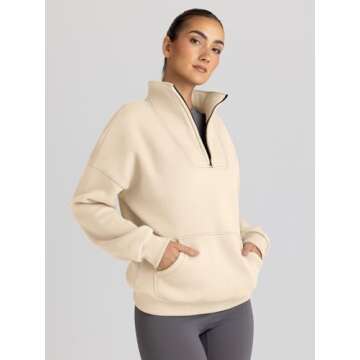 Trendy Half Zip Queen Sweatshirts & Oversized Hoodies for Fall 2024