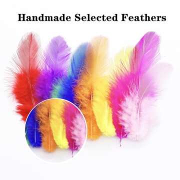 800Pcs Colorful Craft Rooster Feathers 3-5-inch Bulk Feathers for Crafting Kindergarten DIY Crafts, Wedding, Family Party Decorations, Dream Catcher Supplies, Natural Feathers