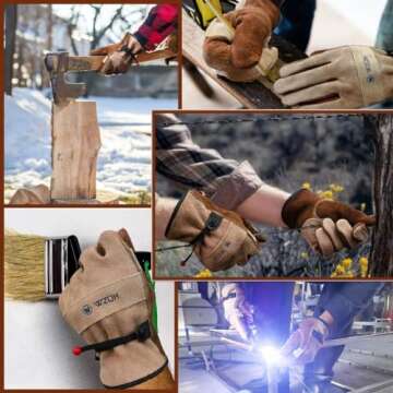 WZQH Leather Work Gloves for Gardening and Welding