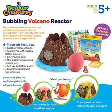 Learning Resources Beaker Creatures Bubbling Volcano Reactor - Ages 5+ Science Kits for Kids, STEM Toys for Kids, Fun Science Experiments for Kids