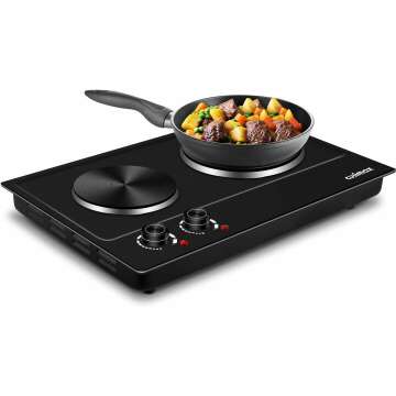 CUSIMAX Double Hot Plate 1800W Electric Burner