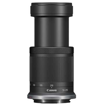 Canon RF-S 55-210mm f/5-7.1 is STM Lens (Canon RF),UV Filter,Lens Pouch,Hood and More (9pc) (Renewed)