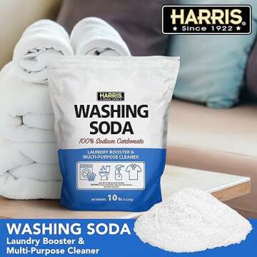 Harris Washing Soda, Sodium Carbonate, Laundry Booster and Multipurpose Cleaner, 10lb