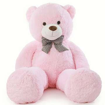 Poutmac 4Ft Giant Pink Teddy Bear – Soft, Cuddly Plush Toy for All Occasions