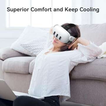 AMVR Upgraded Comfort Face Cover Pad Facial Interface Compatible with Meta/Oculus Quest 3 Accessories, with Knob Adjustable, with PU Face Cushion and Breathable Ice Silk Cotton