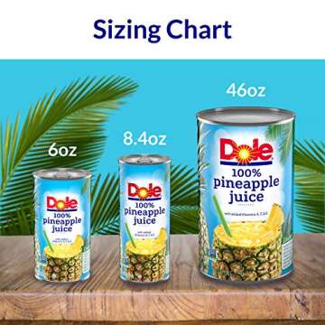 Dole 100% Pineapple Juice, 100% Fruit Juice with Added Vitamin C, 8.4 Fl Oz Cans (Pack of 48)