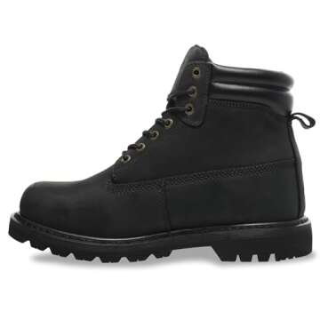 SAFETY LOONG Steel Toe Boots for Men - Waterproof & Non-Slip Comfort