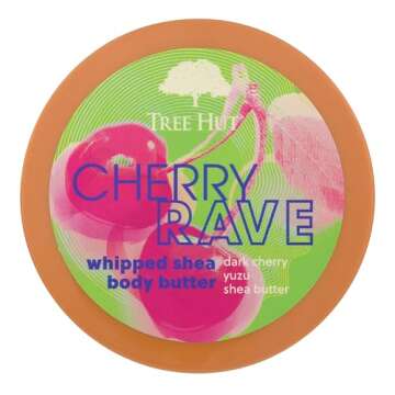 Tree Hut Cherry Rave Whipped Shea Body Butter | Long-lasting Hydration Leaves Skin Feeling Soft & Smooth | Limited Edition Fall | Vegan, Free of Parabens, Formaldehyde Donors, & Sulfates | 8.4 fl oz.