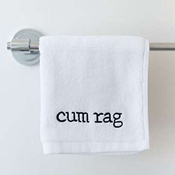 Embroidered Cum Rag Towel - Naughty Adult Humor Gift for Bachelorette and Bachelor Parties