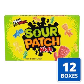 SOUR PATCH KIDS Soft & Chewy Candy, Bulk Candy, 12 - 3.5 oz Boxes